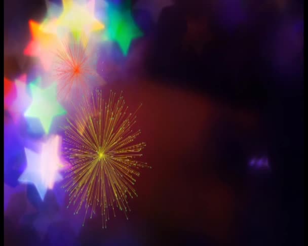 Fireworks Star Starry Bokeh — Stock Video