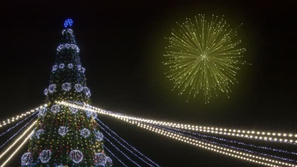 Χριστουγεννιάτικο Δέντρο Και 2020 Κείμενο — Αρχείο Βίντεο