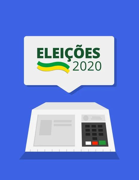 2020 Verkiezingen Brazilië Elektronische Stembus — Stockvector