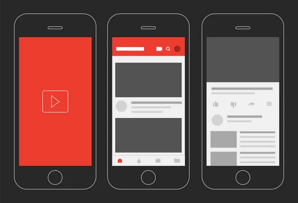 Sosyal medya video uygulaması görüntüleme vektörü