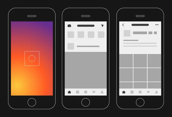 Sosyal medya fotoğraf uygulaması görüntüleme vektörü