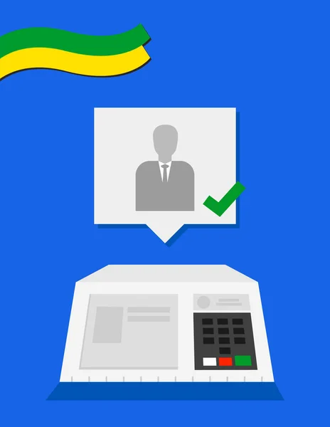 Macchina Elettronica Brasiliana Candidato Voto Illustrazione — Vettoriale Stock