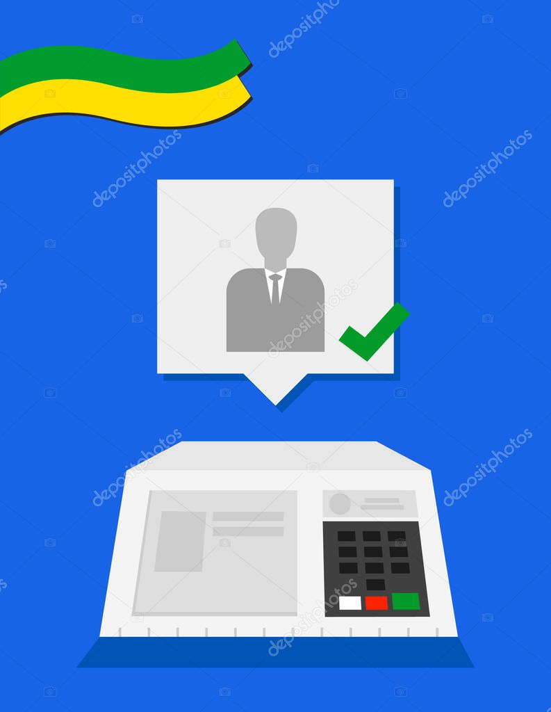 Electronic machine Brazilian voting candidate illustration
