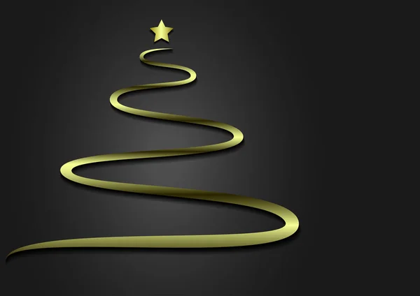 Christmas Tree Line Draw Yellow — Stock Vector