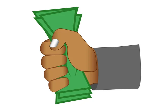 Holding Money Hand — Stock Vector