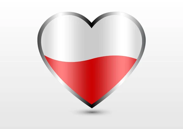 Kochają Kraj Polska Flaga — Wektor stockowy