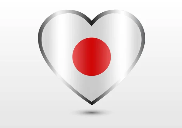 Liebe Land Japan Flagge — Stockvektor