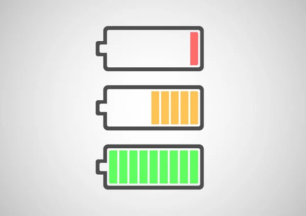 Battery Indicator Icon Three Option — Stock Vector
