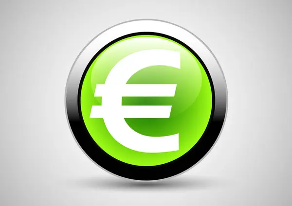 Diseño Botón Moneda Euro — Vector de stock