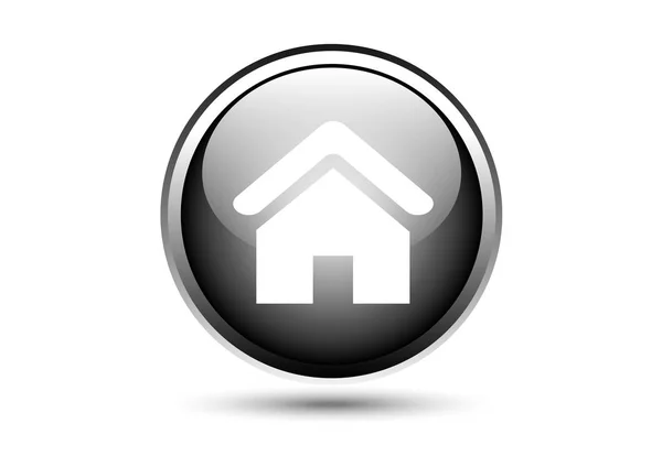 Home Push Button Grey — Stock Vector