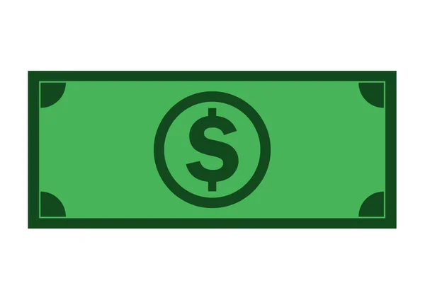 Dólar Icono Plano Dinero — Vector de stock