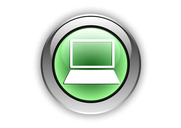 Laptop Glasontwerp Knop — Stockvector