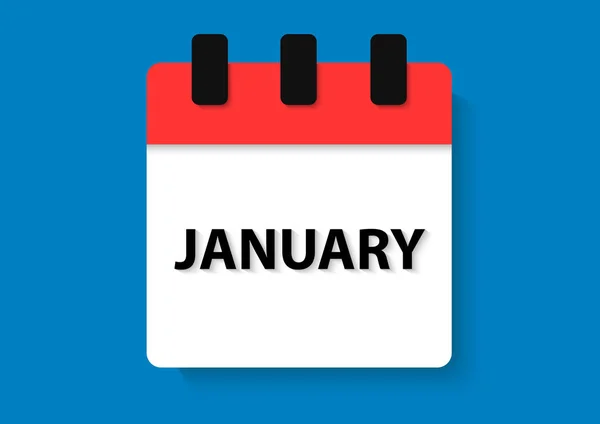 Enero Calendario Icono Diseño — Archivo Imágenes Vectoriales