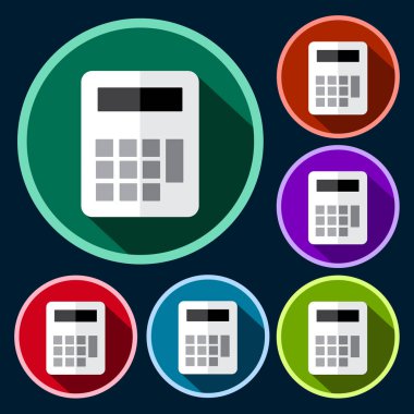 hesap makinesi daire düz simgesi 