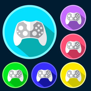 Gamepad düz Icon set