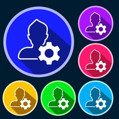 Yönetim yönetimi düz Icon set 