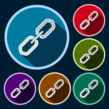 bağlantı düz Icon set