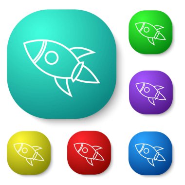 Roket fırlatma anahat Icon set