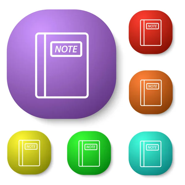 Notebook Umreißt Icon Taste — Stockvektor