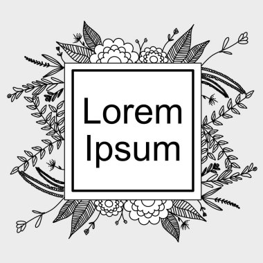 Çelenk kenarlık çerçeve şablonu dekorasyonu 