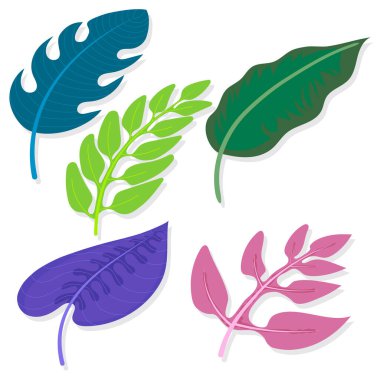 çok yaprak düz tasarım çizimi 