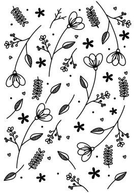 Bitki pürüzsüz tekrar desenli karalama 