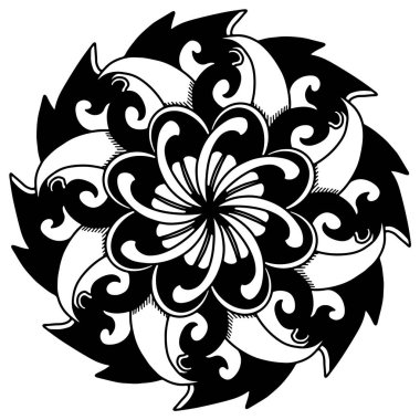 mandala eğrisi süsleme tasarımı