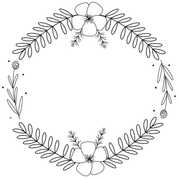 圆形花环框架边框装饰 — 图库矢量图片