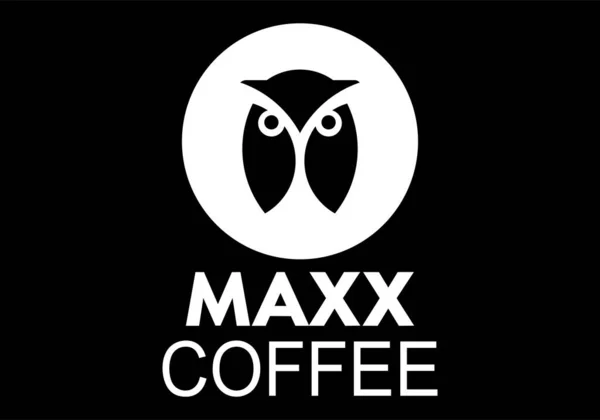 Yemek Endüstrisinden Maxx Kahve Editör Logosu — Stok Vektör