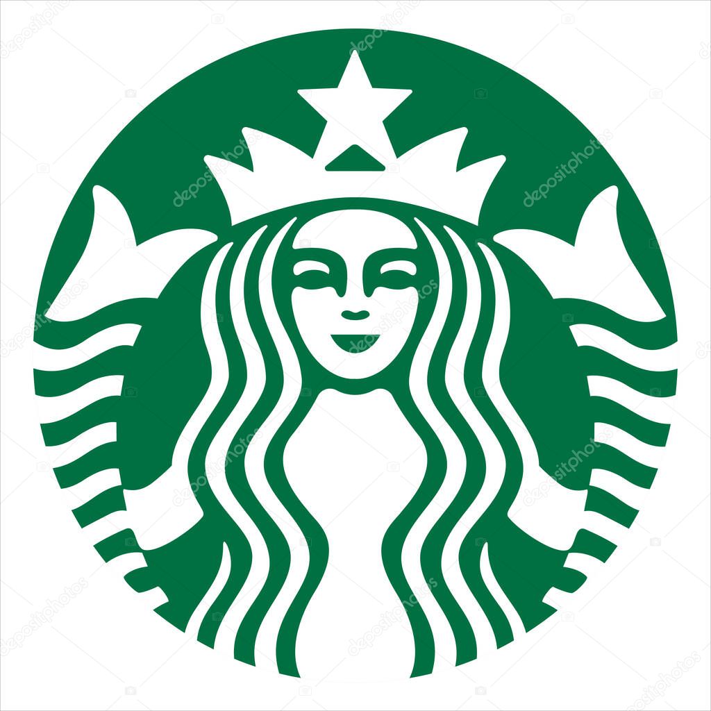 3 april 2020, Surabaya Indonesia. Star Bucks editorial logo from food industry