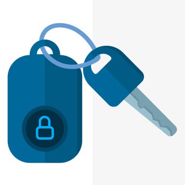 kilitli araba anahtarı düz simgesi