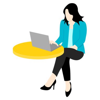 Dizüstü bilgisayarla çalışan kadın 