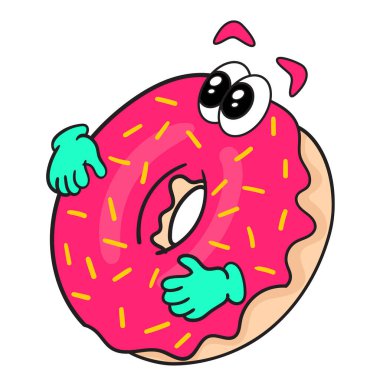 Tatlı ayaklı çörek çizgi filmi. Şok olmuş surat.