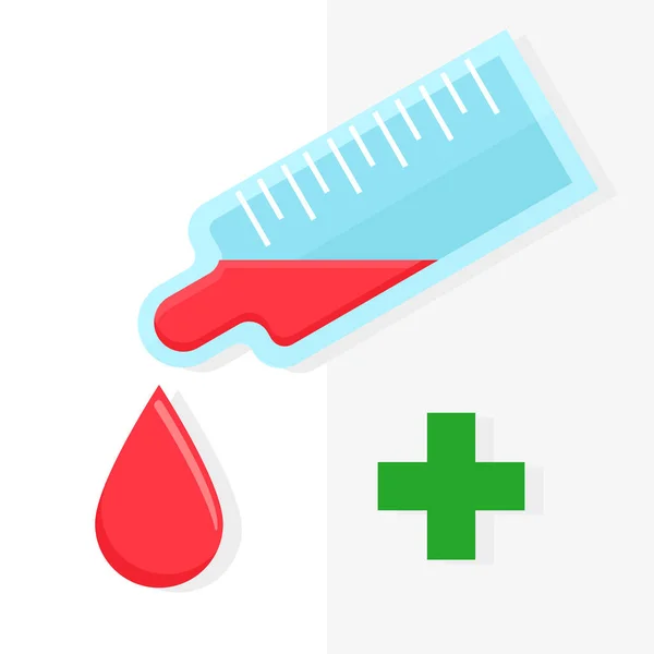 Test Sanguin Positif Icône Médicale — Image vectorielle