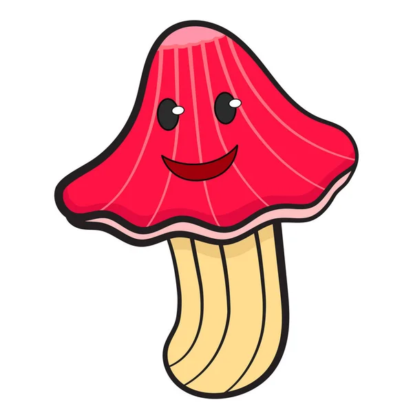 Mushroom Vegetable Cartoon Character — Stock Vector
