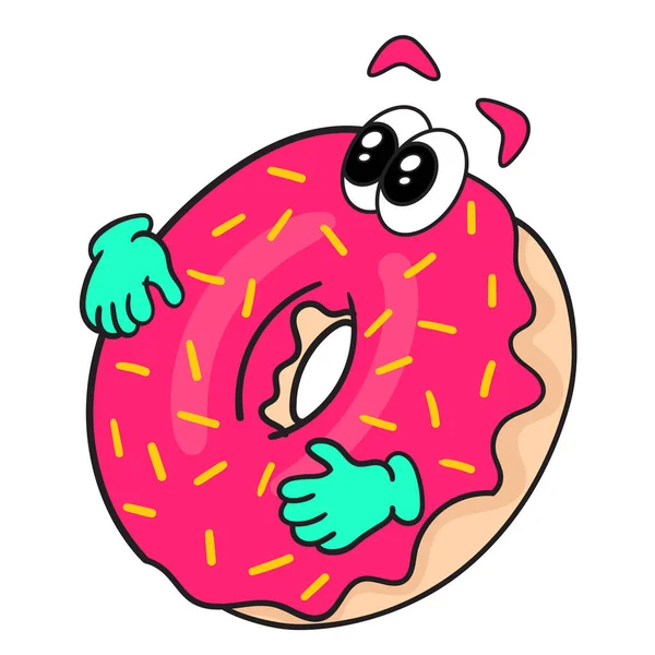 Tatlı ayaklı çörek çizgi filmi. Şok olmuş surat.