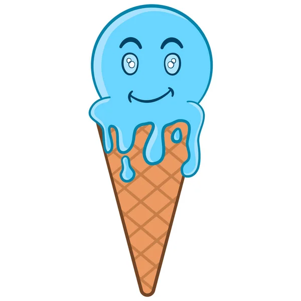 Melting Ice Cream Cartoon — Stock Vector