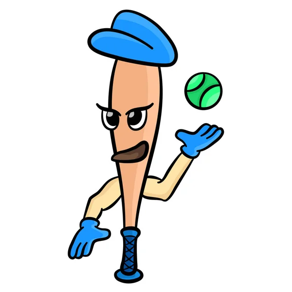 Batom Logotipo Personagem Mascote Desenhos Animados — Vetor de Stock
