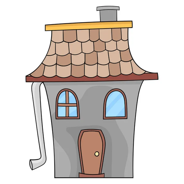 Doodle Drawing Creepy Ancient House — Stock Vector