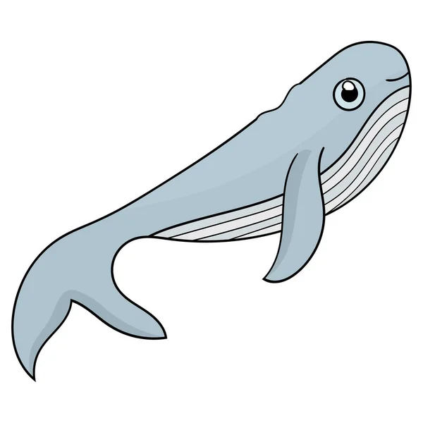 Cartoon Whale Swimming Vector Illustration — Stock Vector