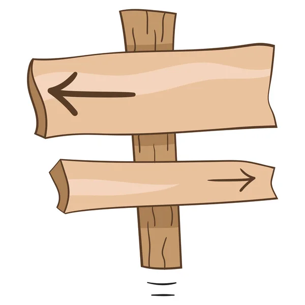 Hout Teken Richting Met Lege Ruimte — Stockvector