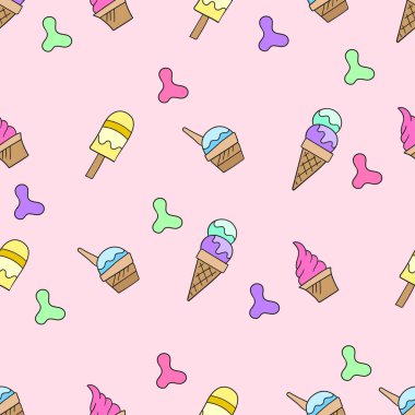 Tatlı Gıda Dondurma Karalama Tekrar desen