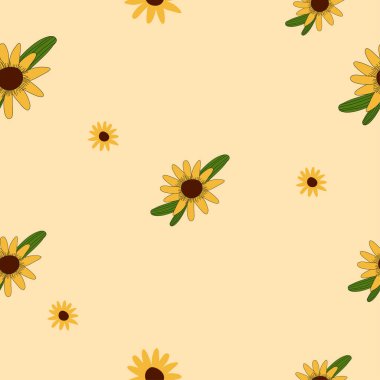 Güneş çiçekli yaz zamanı deseni nesneyi tekrarlıyor