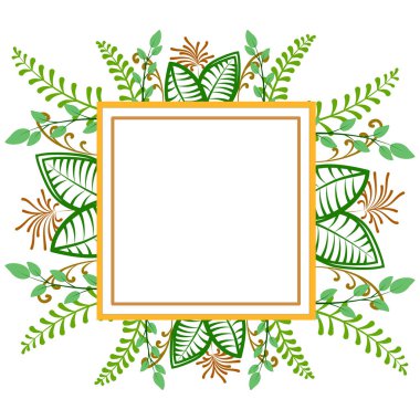 Çiçek çelengi kare çerçeve şablonu