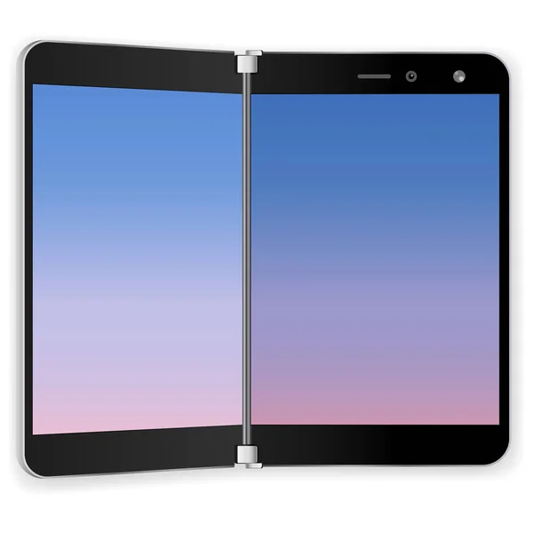 Dispositivo Tablet Design Realistico Doppio Schermo — Vettoriale Stock