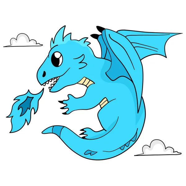 Blue Dragon Flying — Stock Vector