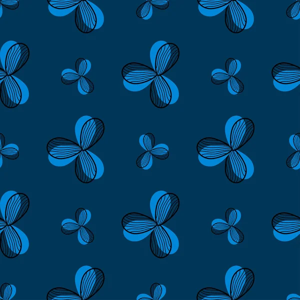 Fleurs Motif Bleu Textile — Image vectorielle