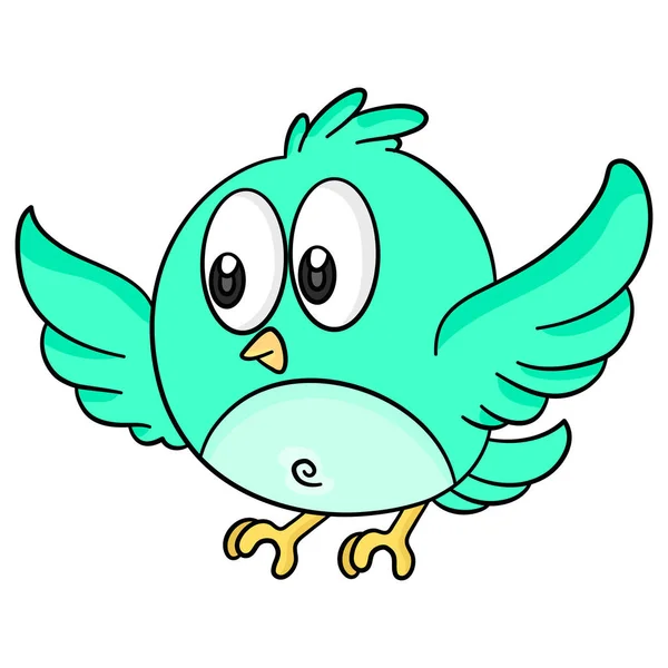 Słodkie Mało Zielony Ptak Jest Latanie — Wektor stockowy