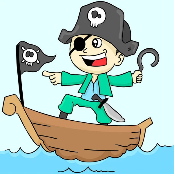 Garçon Pirate Agit — Image vectorielle