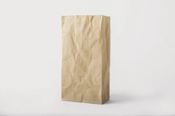 Blank Brown Paper Bag Mockup Template Advertising Branding Background — Stock Photo, Image